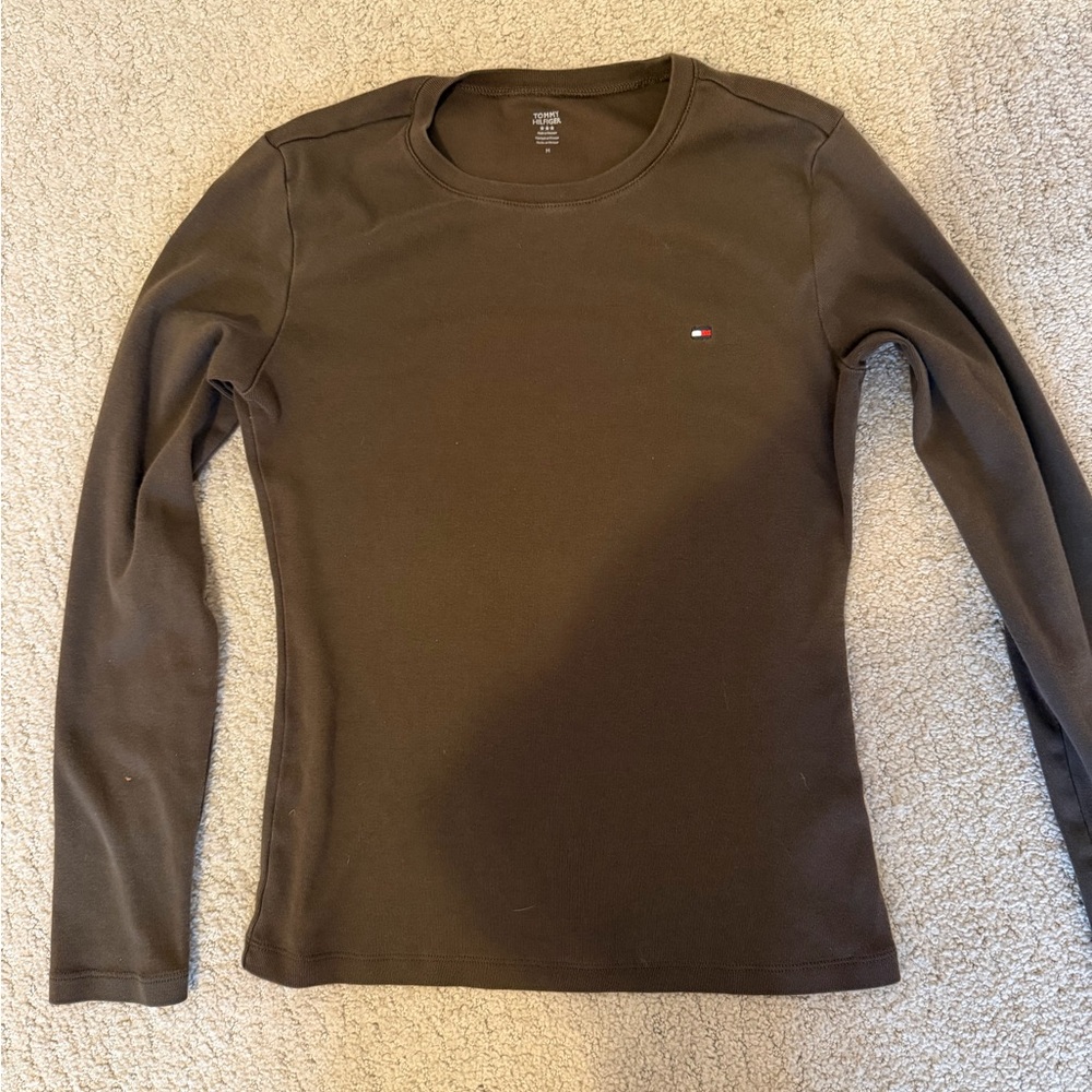 Tommy Hilfiger Dark Brown Long Sleeve Top